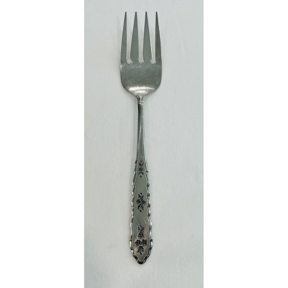 Oneida‎  Serving Fork FLORAL BOUQUET Stainless Distinction Silverware Flatware